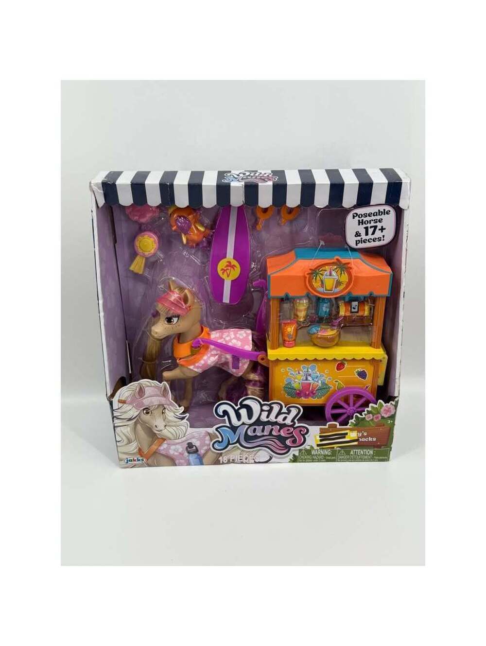 Wild Manes Bailey S Surf & Snacks Cart Playset Articulated Horse Brush & Play